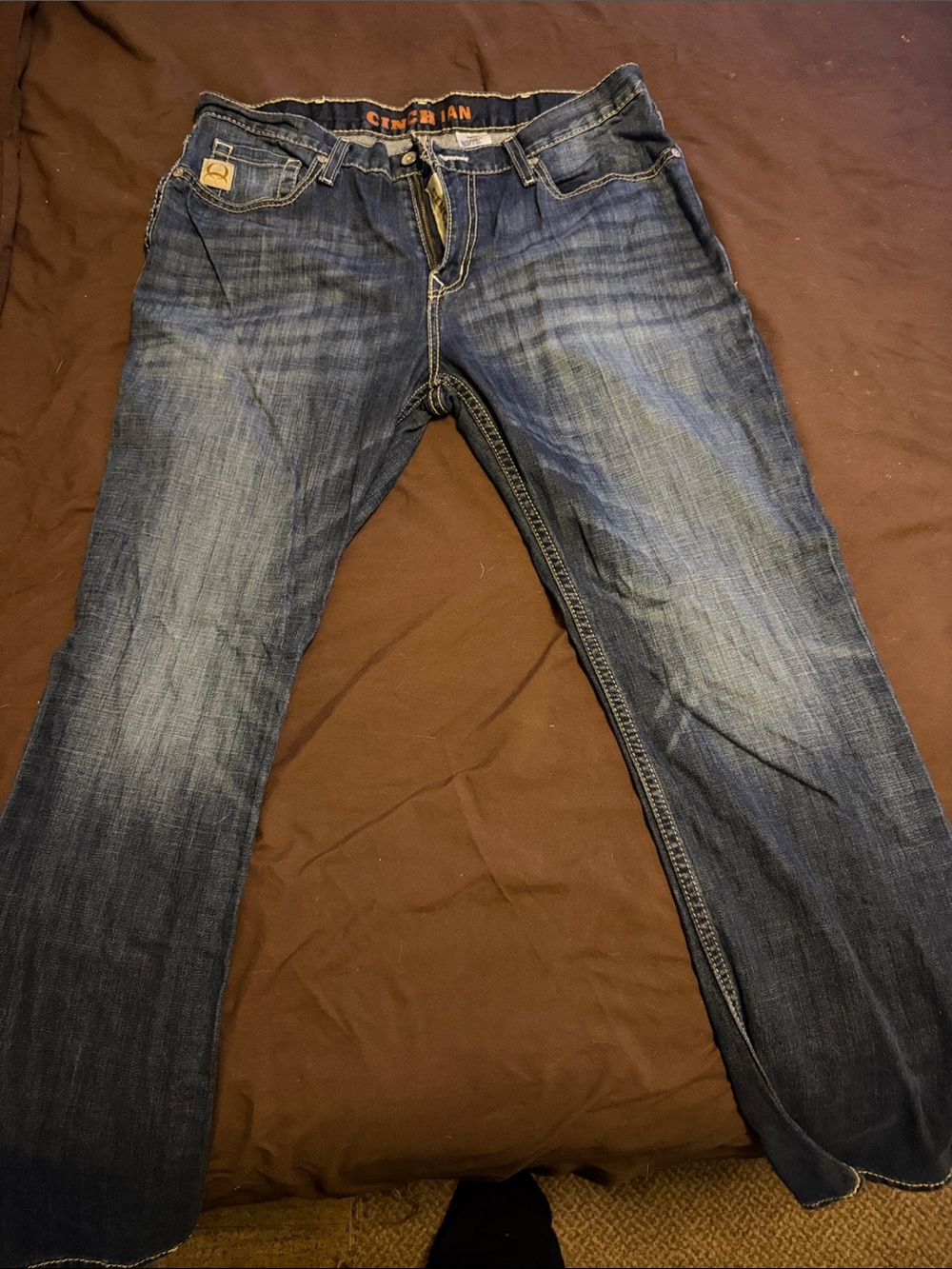 Cinch Men’s Bootcut Jeans in Faded Dark Blue